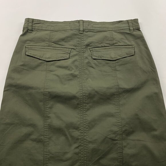 Sanctuary Dark Burnt Olive Canvas Split Front Triple Threat Maxi Skirt 29 New - Picture 6 of 6